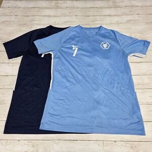 Nike Soccer Jersey Men Large Navy Blue Light Blue 894293 #7 Wolf Crest 7 Lot 2